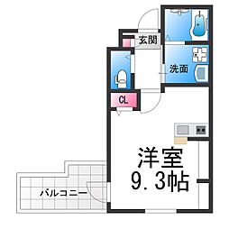 西湊町エヌエム・セント ワンルームの間取図画像