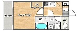 ジーメゾン千葉長洲ユディン 1Kの間取図画像