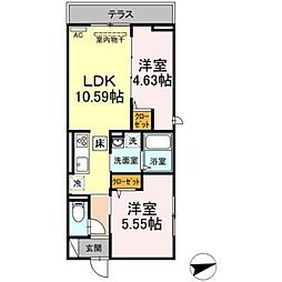 セジュール西台4 1階2LDKの間取り