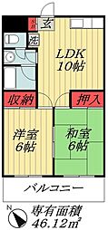 東京メトロ東西線 行徳駅 徒歩5分の賃貸マンション 1階2LDKの間取り