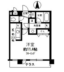 ラインハウス池上 ワンルームの間取図画像