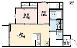 CASA・K 府中 2LDKの間取図画像