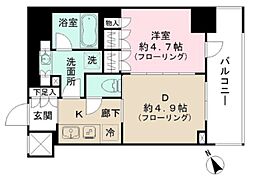 日神デュオステージ板橋駅前 1DKの間取図画像