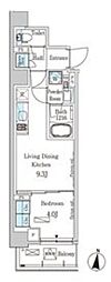 パークアクシス木場キャナルイースト 1LDKの間取図画像