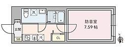 ラシクラス野方 1Kの間取図画像