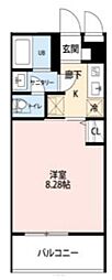 福生セイワレジデンス 1階1Kの間取り
