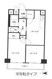 DIKマンション五反田 2DKの間取図画像