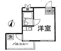 ユースフル都立大 3階ワンルームの間取り