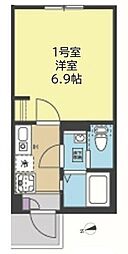 藤沢市藤が岡1丁目アパート 1Kの間取図画像