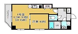 ラ・ヴィータ 1DKの間取図画像