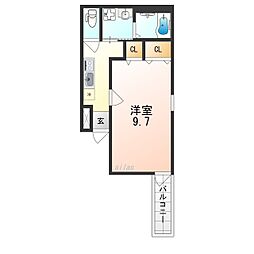 南海線 湊駅 徒歩8分の賃貸アパート 1階1Kの間取り