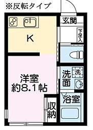 レグノ大宮大和田 1階1Kの間取り
