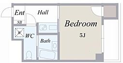 VILLA.1 4階1Kの間取り