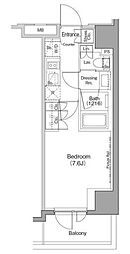 ザ・パークハビオ木場 11階1Kの間取り