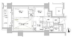 パークスフィア牛込神楽坂 9階2LDKの間取り