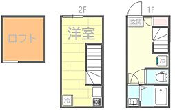 セレステ長津田 2階ワンルームの間取り