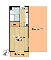 京王相模原線 京王永山駅 徒歩7分の賃貸マンション 4階1Kの間取り