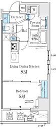 RESIDIA大手町北 1LDKの間取図画像