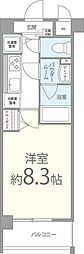 シェソワなかもず 1Kの間取図画像