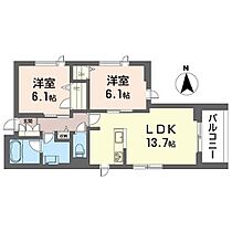 ルノンマルミ 00201 ｜ 神奈川県横須賀市内川新田字庚申下1076-1、1077番1、1084番5（賃貸マンション2LDK・2階・57.87㎡） その2