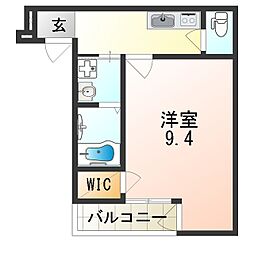 フジパレス太子橋5番館 1Kの間取図画像