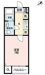 レガーロ藤崎 1Kの間取図画像
