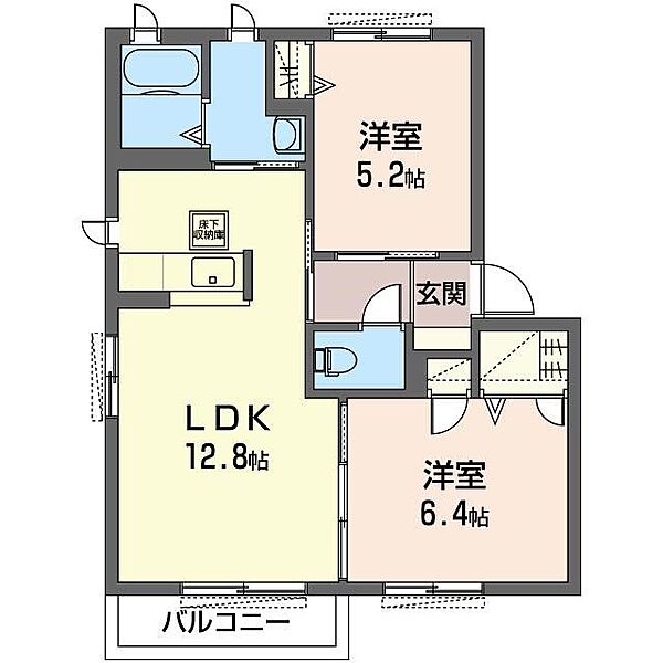 アズールコート 00102｜茨城県筑西市外塚(賃貸アパート2LDK・1階・53.56㎡)の写真 その2