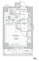 プレール・ドゥーク板橋本町III 5階1Kの間取り
