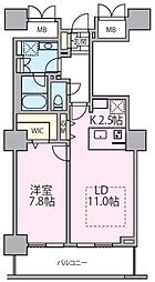 ロイヤルパークスタワー南千住 13階1LDKの間取り