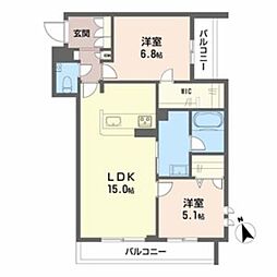 ルチード 三国ヶ丘 みらいエコ 2LDKの間取図画像