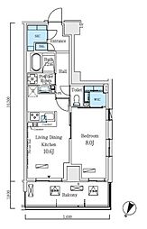ロイヤルパークス赤羽ノース 5階1LDKの間取り
