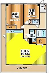 ミサワホームズ本厚木 2LDKの間取図画像