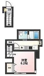 Glanz中野 2階1Kの間取り