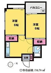 シャイレンドラパレス 2Kの間取図画像