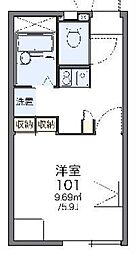 レオパレスアンビシャス聖園 1Kの間取図画像