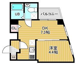 京成本線 江戸川駅 徒歩7分の賃貸マンション 3階1DKの間取り