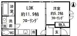 QuatreSaisons 1LDKの間取図画像
