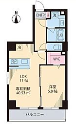 COURTTAKETOKU3 1LDKの間取図画像