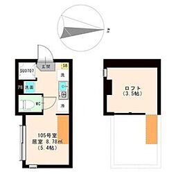 The Maris Court 練馬 1階ワンルームの間取り