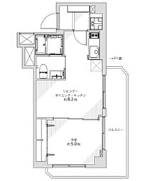 大山ダイヤモンドマンション 1LDKの間取図画像