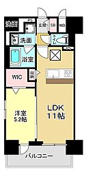 セレーナコンフォルト天神橋 1LDKの間取図画像
