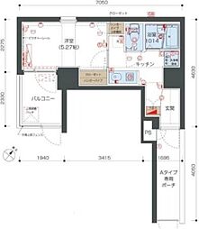 リヴシティ向島 1階1Kの間取り