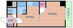 JR大阪環状線 京橋駅 徒歩11分の賃貸マンション 5階1DKの間取り