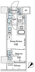 パークアクシス横浜伊勢佐木町通り 1DKの間取図画像