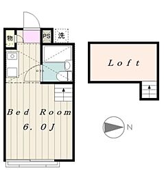 ハイツ東橋本 ワンルームの間取図画像