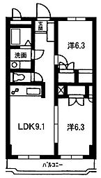 ドンズ2 2LDKの間取図画像