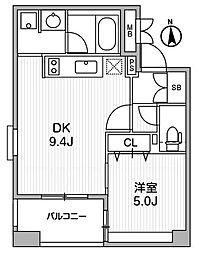 クリオ三田ラ・モード 1DKの間取図画像