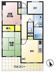 ファミール徳丸 2DKの間取図画像