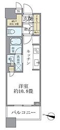 ブリリアタワーズ目黒ノースレジデンス ワンルームの間取図画像