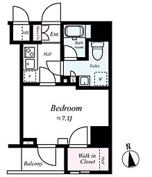 GROWS綾瀬 2階1Kの間取り
